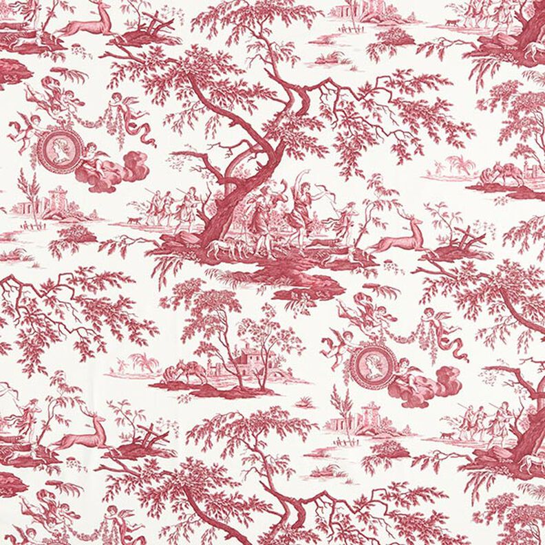 tessuto arredo tessuti canvas antichità 280 cm – rosso carminio/bianco,  image number 1