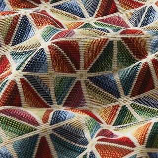 tessuto arredo gobelin Diamanti colorati – beige chiaro/rosso carminio, 