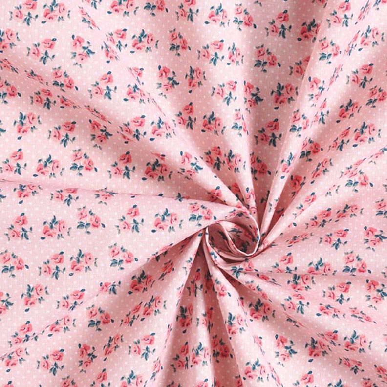 tessuto in cotone cretonne piccole rose – rosa,  image number 4