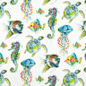 tessuto arredo mezzo panama animali marini – verde,  thumbnail number 1