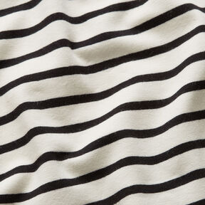 jersey di cotone Righe larghe e sottili – crema/nero, 