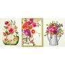 taglio di tessuto arredo tessuto spinato Fiori acquerello – avorio/bacca,  thumbnail number 1