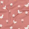 jersey di cotone Oche sul prato fiorito | Poppy Fabrics – rosa antico scuro/bianco,  thumbnail number 2