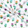 jersey di cotone Tulipani stilizzati – bianco/lillà rosso,  thumbnail number 3