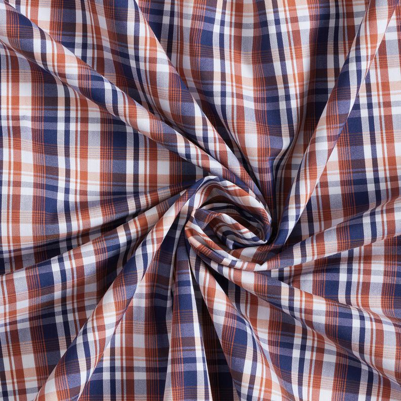 Tessuto per camicie a quadri classici – blu marino/rame,  image number 3