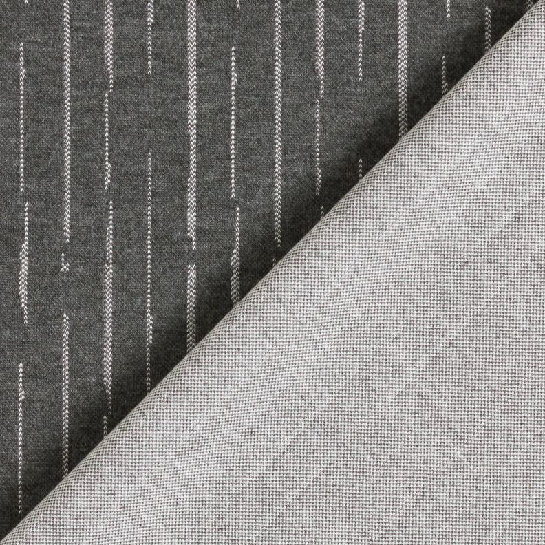 maglia jacquard Righe interrotte – granito/bianco lana,  image number 4