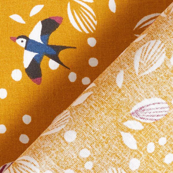tessuto in cotone cretonne Rondini – senape, image number 4