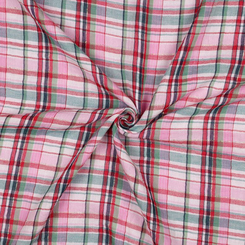 mussolina / tessuto doppio increspato lurex Quadri | Poppy Fabrics – rosé/oro effetto metallizzato,  image number 3