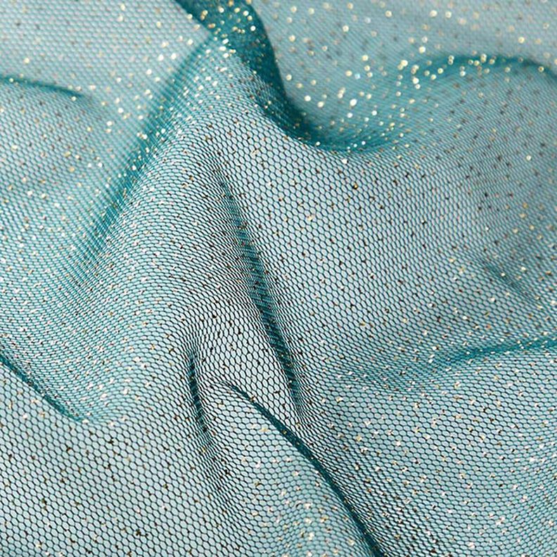 tulle glitter Royal – petrolio/oro,  image number 3