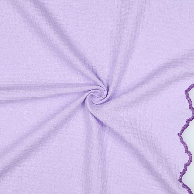 mussolina / tessuto doppio increspato Bordo ad arco a doppia faccia  | Poppy Fabrics – lillà/lillà,  image number 3