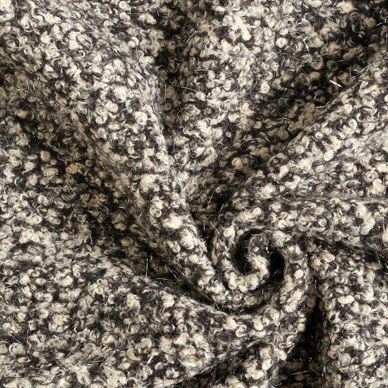 maglia bouclé Melange di fili glitterati – anacardo/nero, image number 3