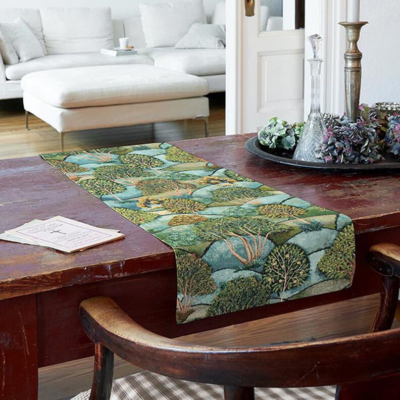 tessuto arredo gobelin quadro con paesaggio – verde, image number 6