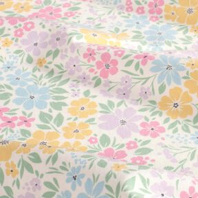 jersey di cotone prato di fiori delicati – avorio/lillà pastello, 