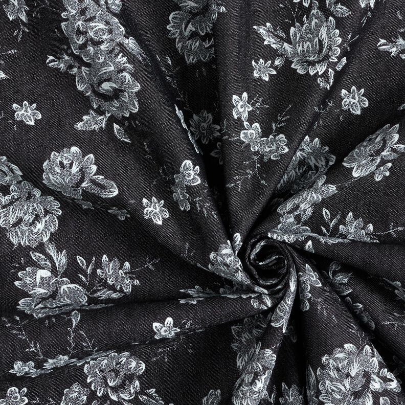 chambray piccole rose – nero/bianco,  image number 3