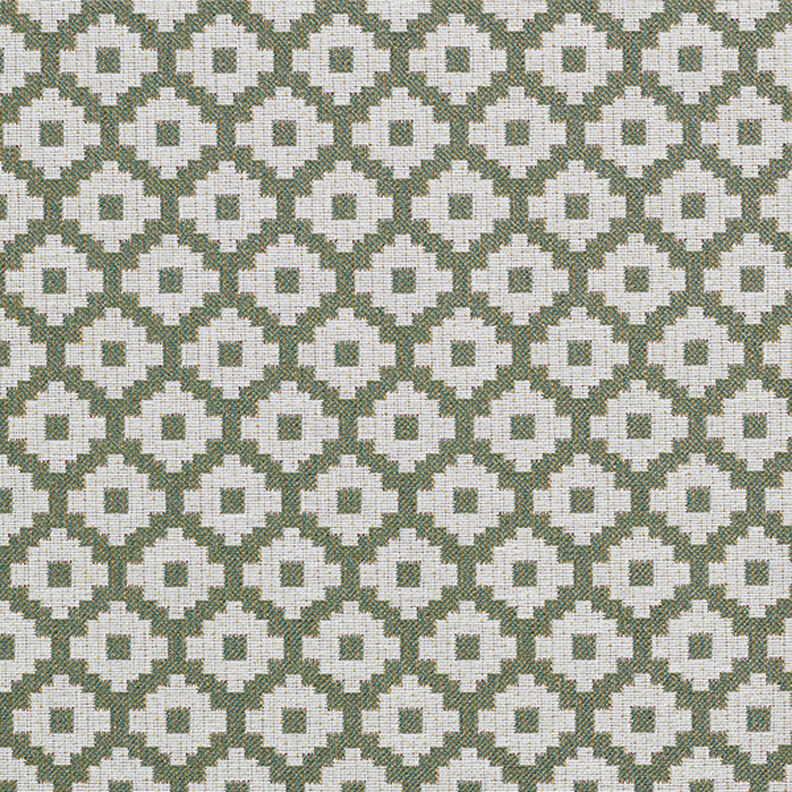 Tessuto jacquard da esterni losanghe – verde oliva,  image number 1