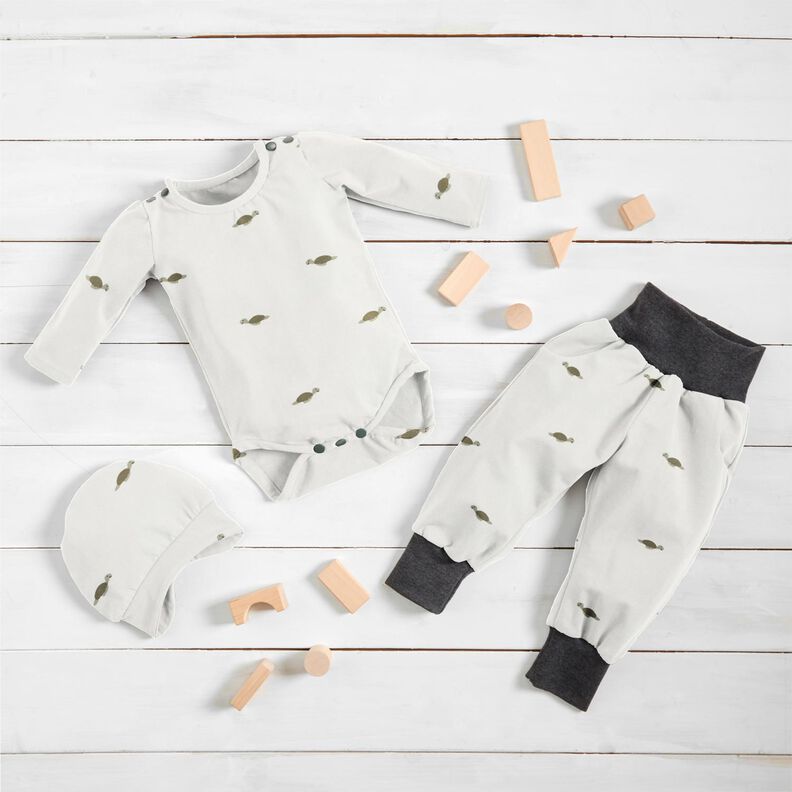 jersey di cotone Piccole tartarughe – bianco lana,  image number 6