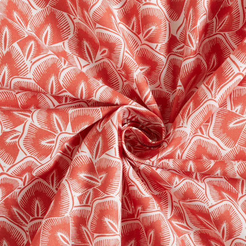tessuto in cotone cretonne Foglie astratte – terracotta/avorio,  image number 3