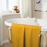 tessuto in spugna stretch tinta unita – giallo curry,  thumbnail number 7