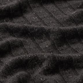 tessuto in maglia Ajour eleganti strisce glitterate – nero, 