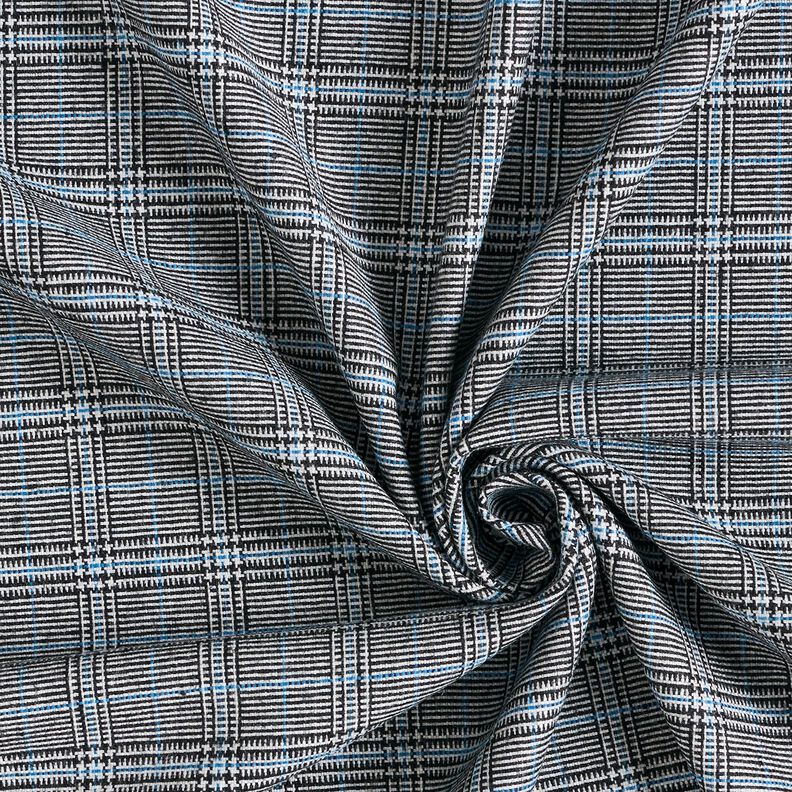 misto viscosa Principe di Galles astratto – blu reale/nero, image number 3