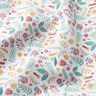 tessuto in cotone percallepiccoli fiori e foglie – rosa/giallo,  thumbnail number 2
