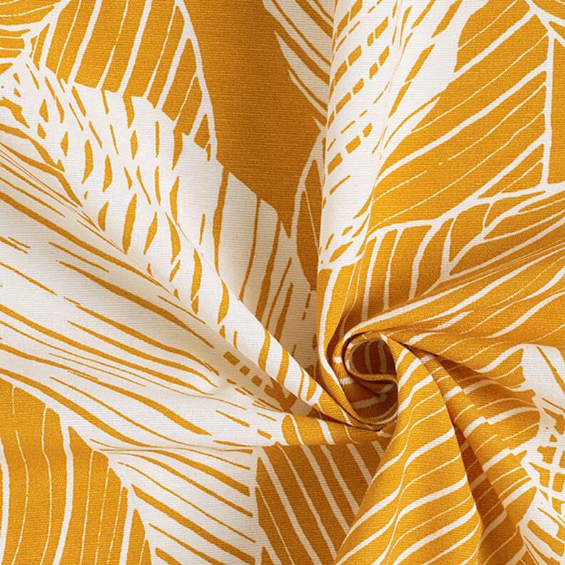 tessuto arredo tessuti canvas grandi foglie – giallo curry, image number 3