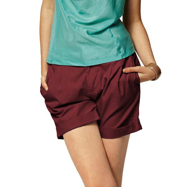 Georgette crêpe Moss – rosso Bordeaux, image number 6