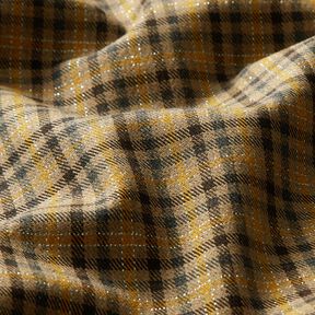 misto viscosa Quadri in Lurex – beige scuro/giallo curry, 