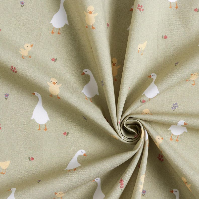 GOTS popeline di cotone Simpatiche oche e pulcini | Poppy Fabrics – greige,  image number 3