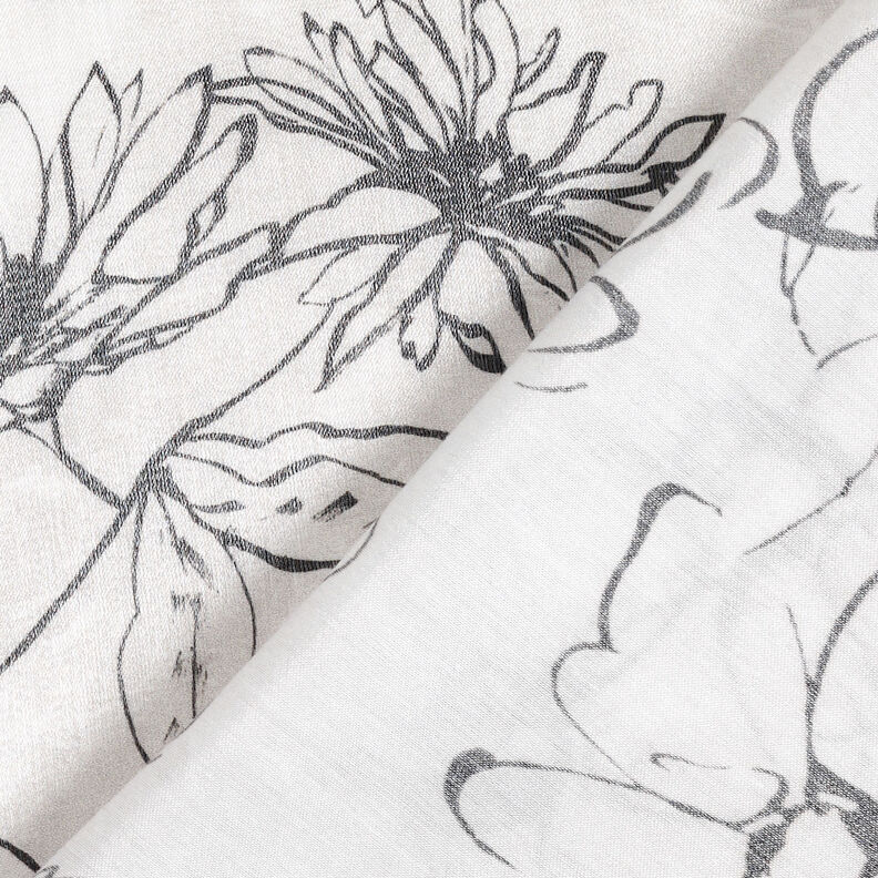 Mix viscosa disegno floreale con lucentezza metallica – bianco/nero,  image number 5