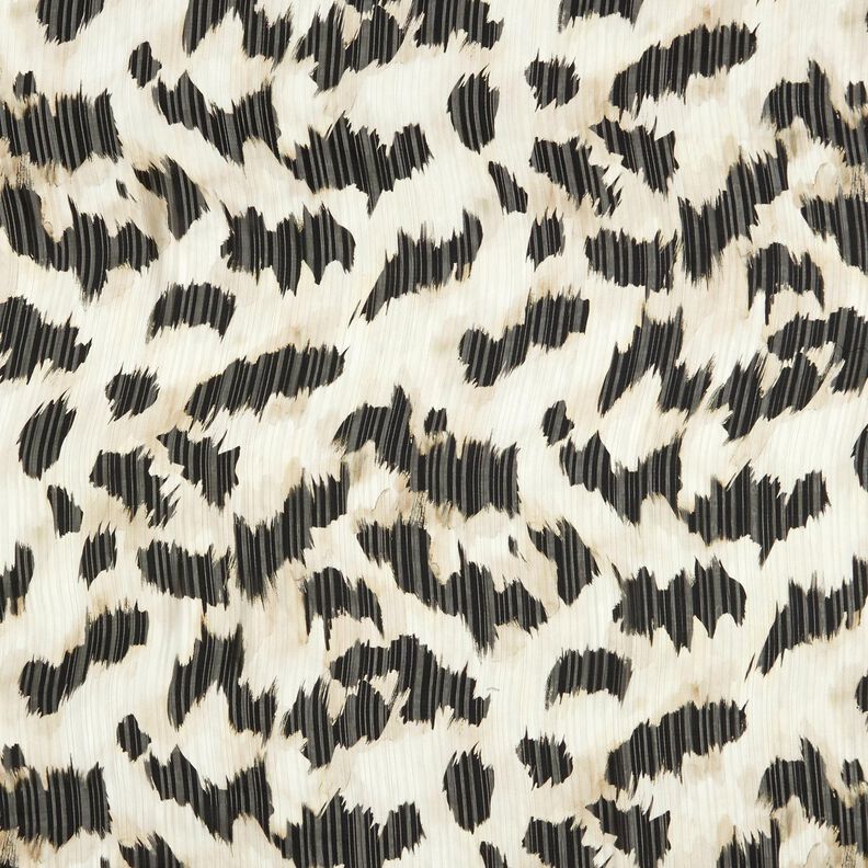 Chiffon a righe e pois devoré – bianco/nero, image number 1
