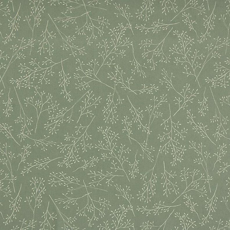 Tessuto arredo mezzo panama rami sottili – verde oliva chiaro | Resto 10cm,  image number 1