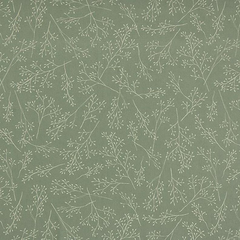 Tessuto arredo mezzo panama rami sottili – verde oliva chiaro,  image number 1
