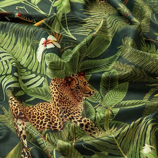 velluto arredo Leopardo e giungla – verde, 