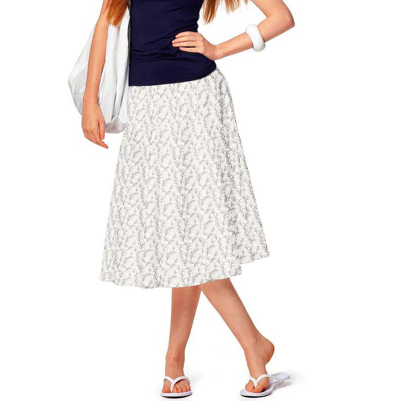 popeline di cotone Rami con foglie – bianco/anemone,  image number 6