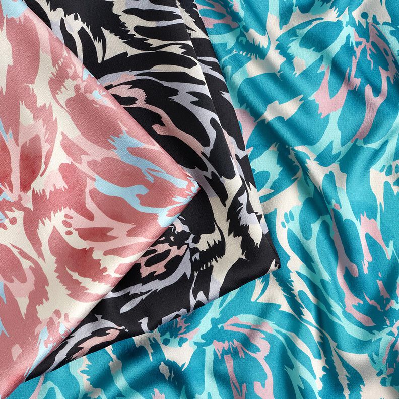 Petali astratti in raso crepe – rosa anticato/crema,  image number 5