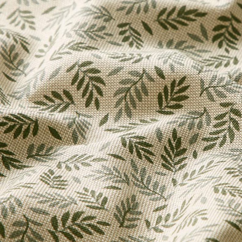 tessuto arredo mezzo panama foglie delicate – naturale,  image number 2