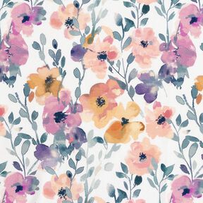 GOTS jersey di cotone prato di fiori acquerello stampa digitale – avorio, 