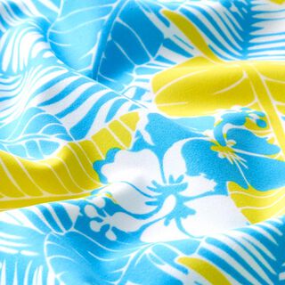 tessuto per costumi da bagno Tropikana – turchese/giallo neon, 