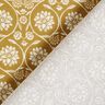 tessuto in cotone cretonne Fiori e tralci – senape/bianco,  thumbnail number 4