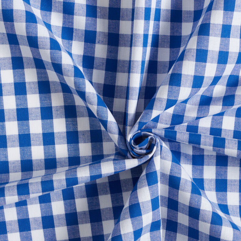 tessuto in cotone Quadro vichy 1 cm – blu reale/bianco, image number 3