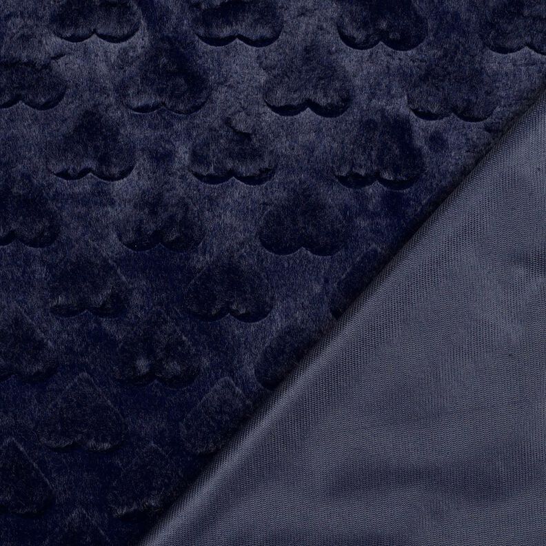 ecopelliccia cuori | Poppy Fabrics – nero-azzurro, image number 4
