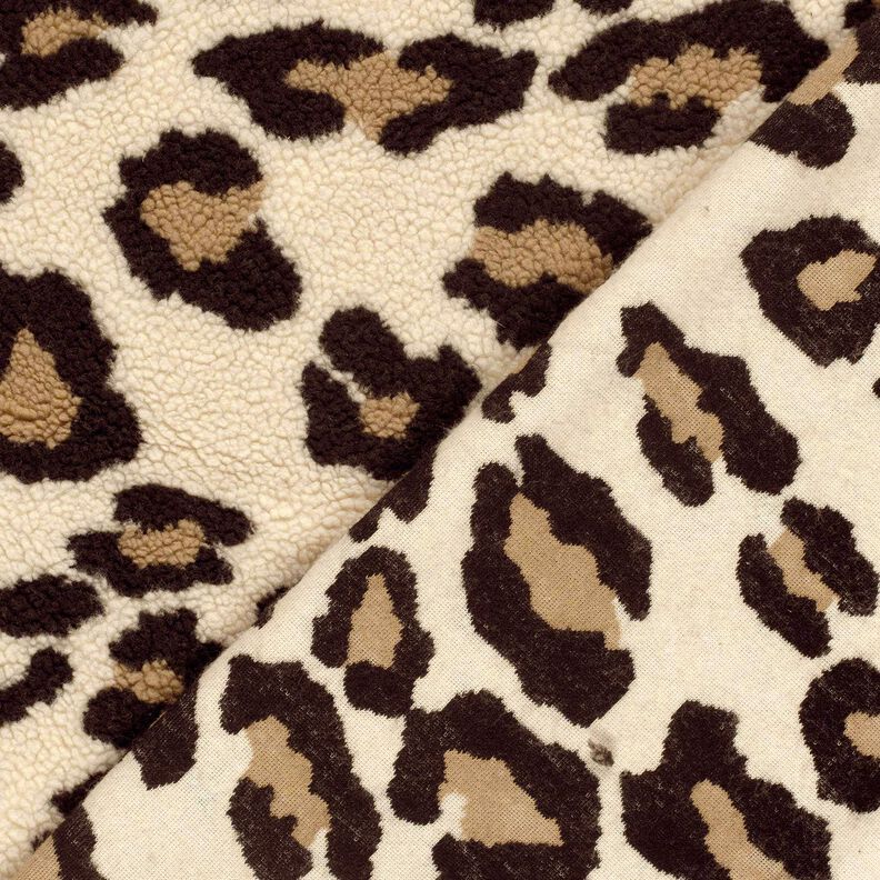 Peluche Sherpa con stampa leopardata – mandorla/nero, image number 4