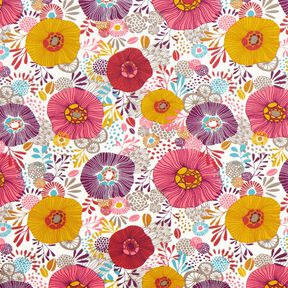 tessuto in cotone cretonne fiori – rosso, 