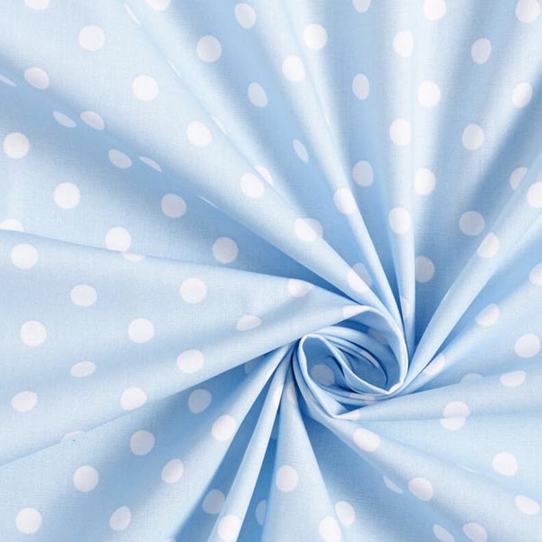 popeline di cotone grandi pois – azzurro/bianco,  image number 5