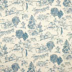 tessuto arredo panama Passeggiata – colore blu jeans/naturale, 