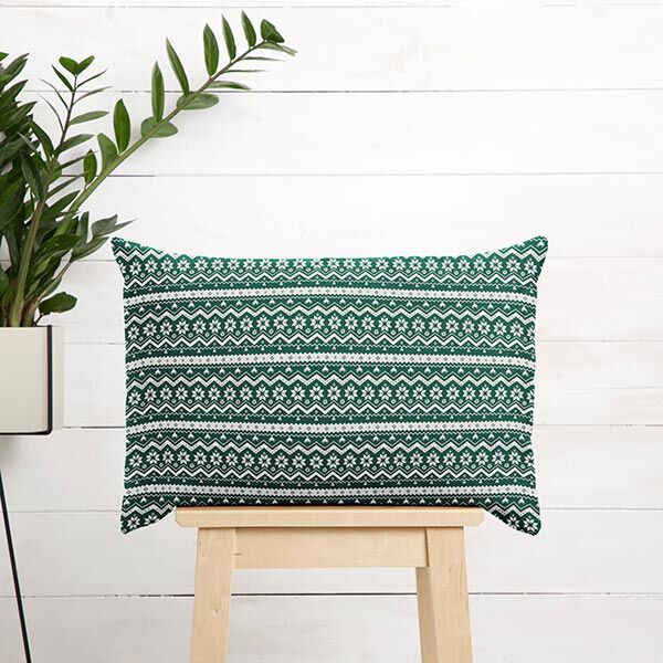 tessuto in cotone popeline Motivo norvegese – verde abete, image number 7
