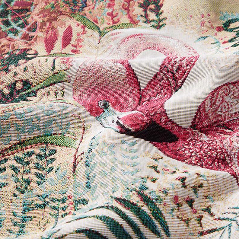 tessuto arredo, taglio di tessuto gobelin fenicottero – beige/pink,  image number 2