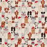 tessuto arredo mezzo panama Cani eleganti – naturale/grigio,  thumbnail number 1