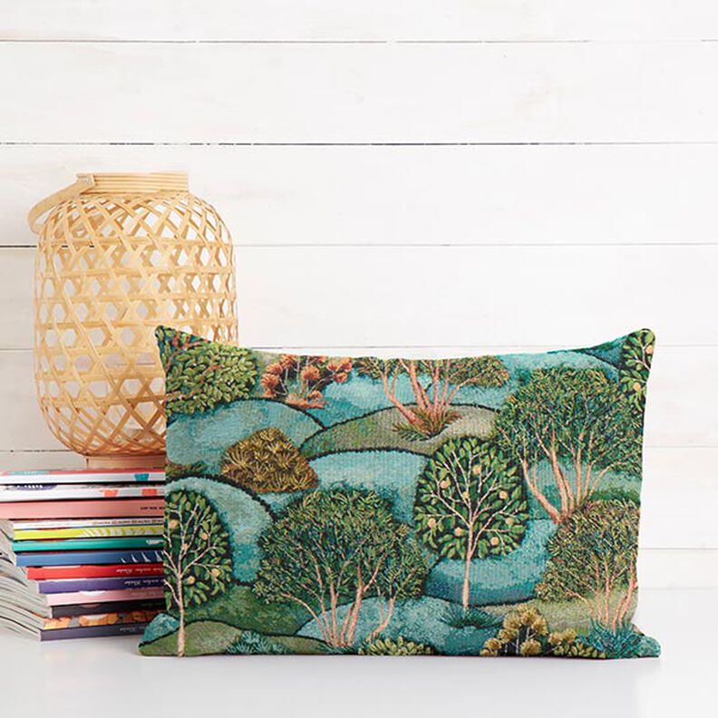 tessuto arredo gobelin quadro con paesaggio – verde, image number 7